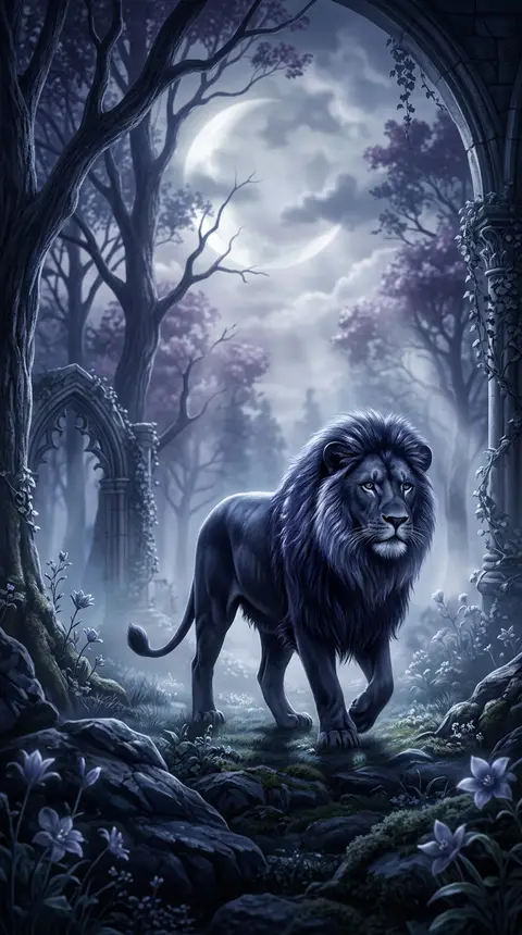 Dream art of a black lion
