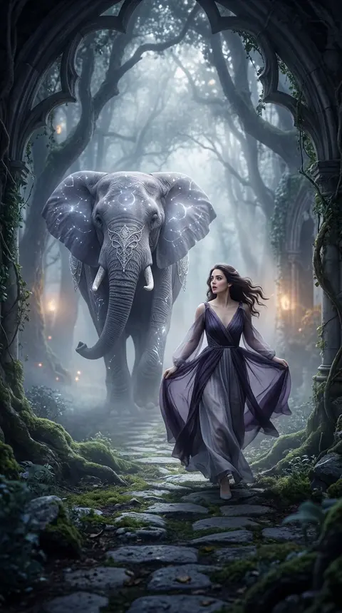 Dream art of an elephant chasing you