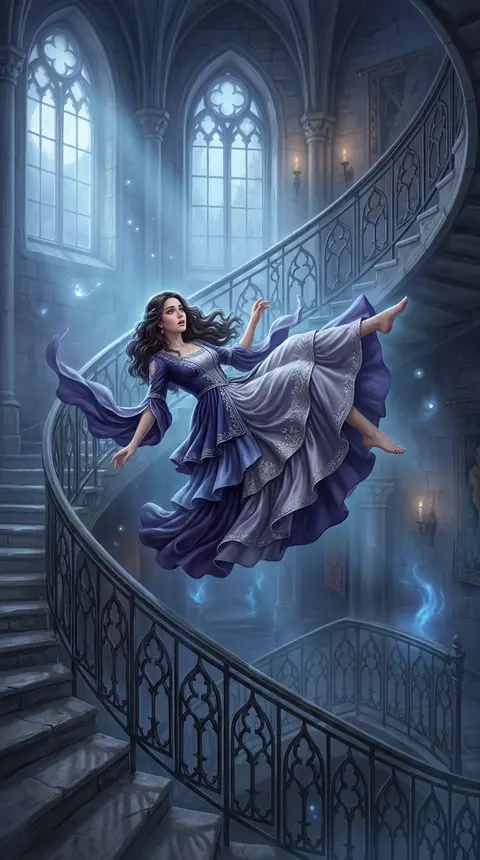 Dream art of falling down stairs