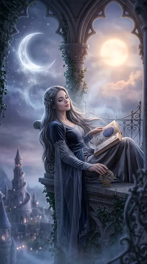 Dream art of the sun and the moon