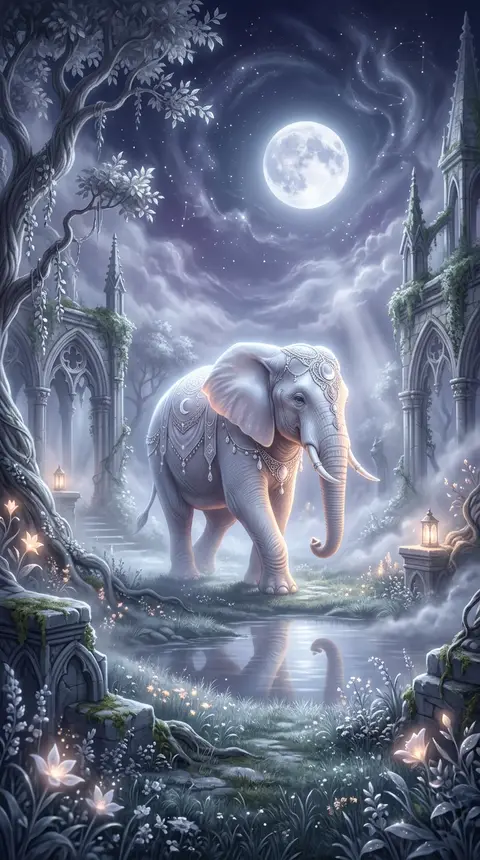 Dream art of a white elephant